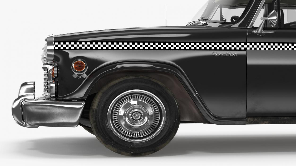 3D Classic Checker Taxi Cab 2