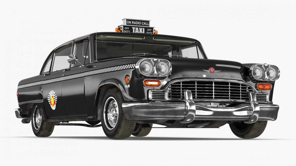 3D Classic Checker Taxi Cab 2