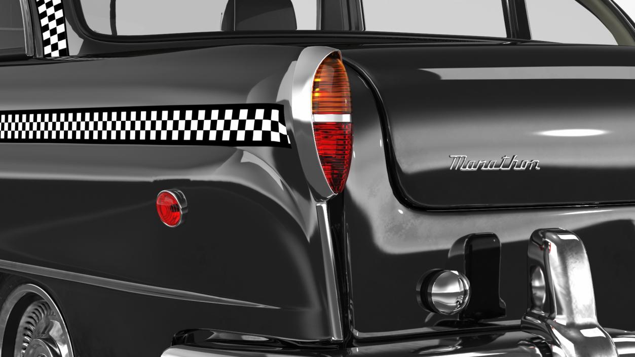 3D Classic Checker Taxi Cab 2