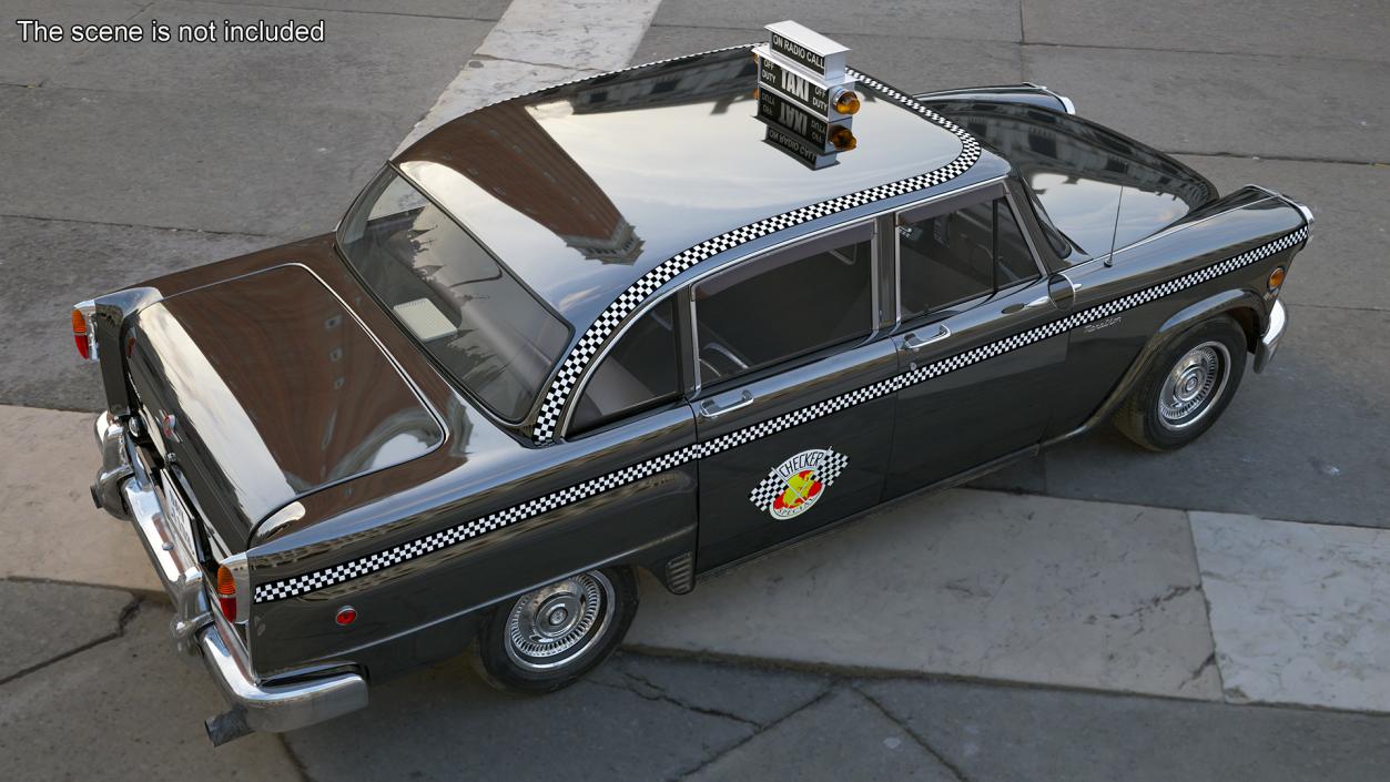 3D Classic Checker Taxi Cab 2