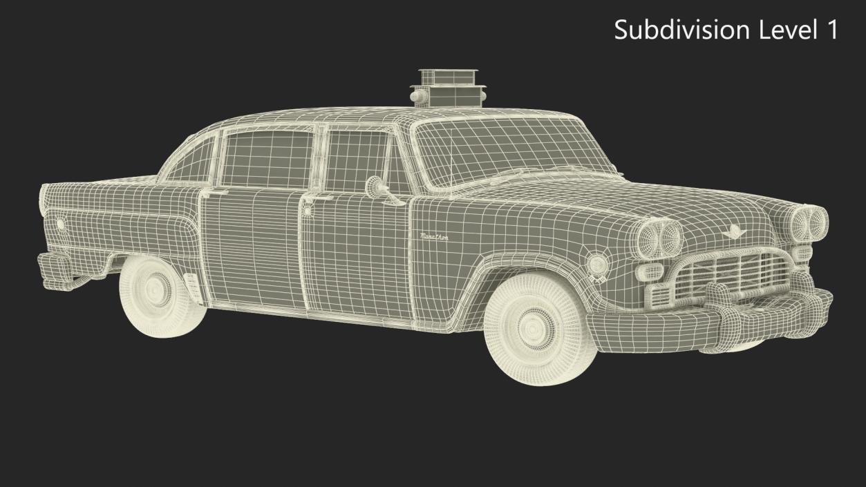 3D Classic Checker Taxi Cab 2