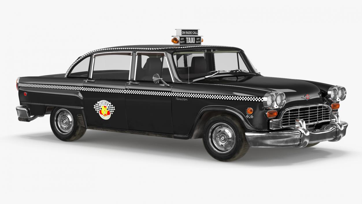 3D Classic Checker Taxi Cab 2