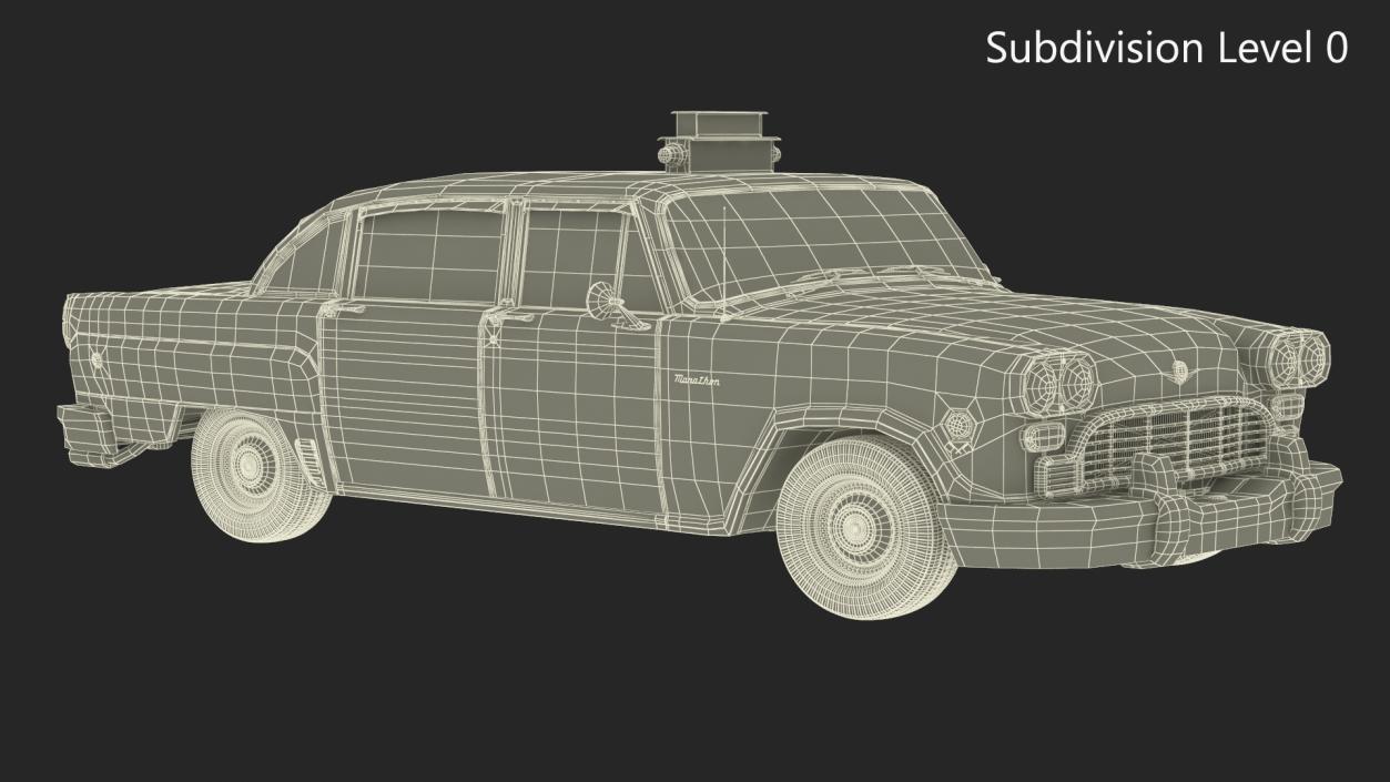 3D Classic Checker Taxi Cab 2