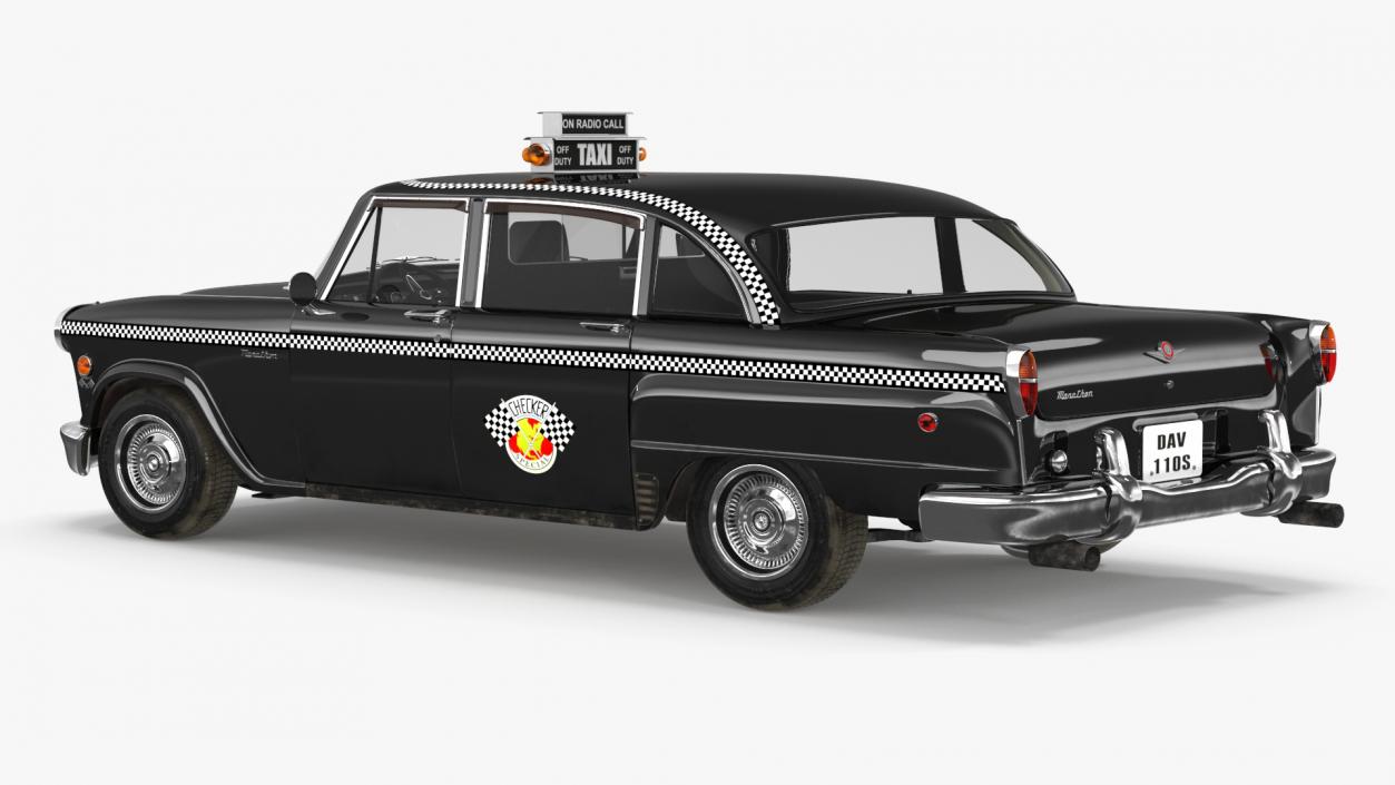 3D Classic Checker Taxi Cab 2