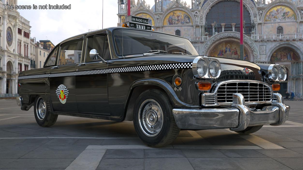 3D Classic Checker Taxi Cab 2