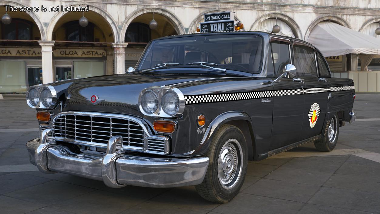 3D Classic Checker Taxi Cab 2