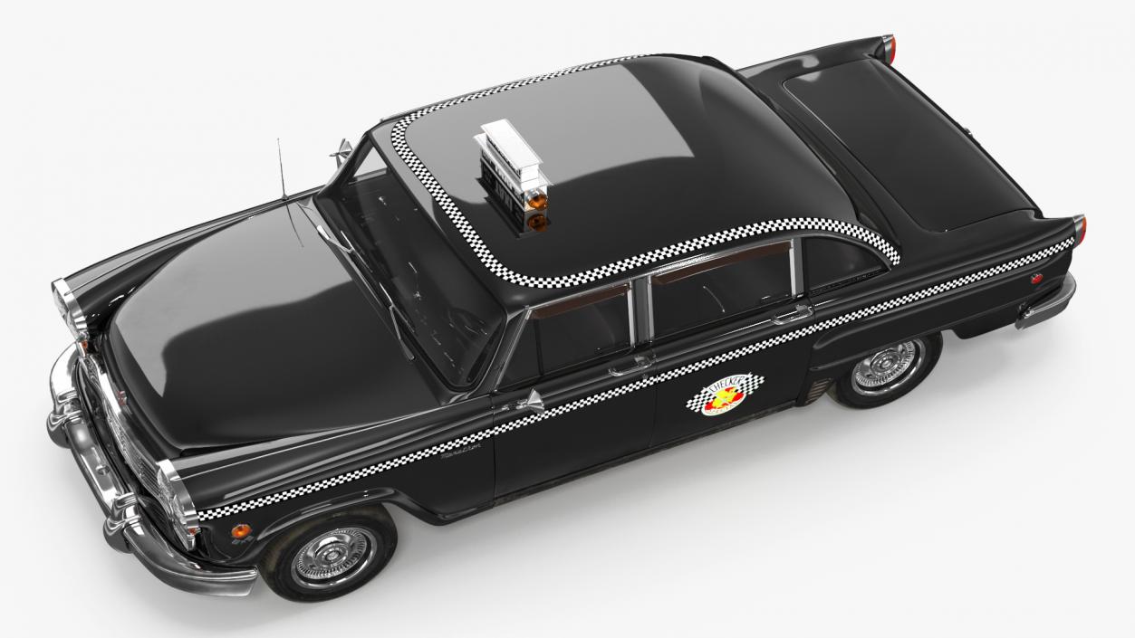 3D Classic Checker Taxi Cab 2