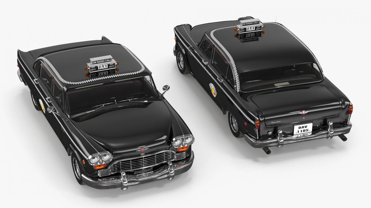 3D Classic Checker Taxi Cab 2