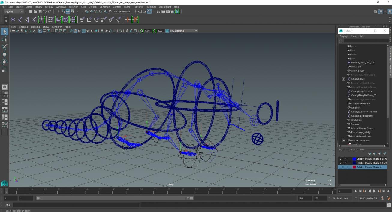 Calabyi Mouse Rigged for Maya 3D model