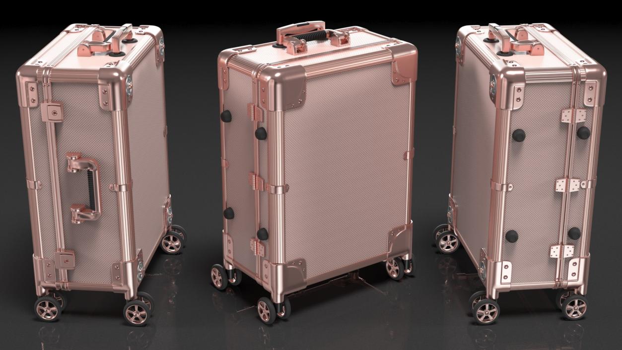 3D Professional Makeup Artist Trolley Closed Pink