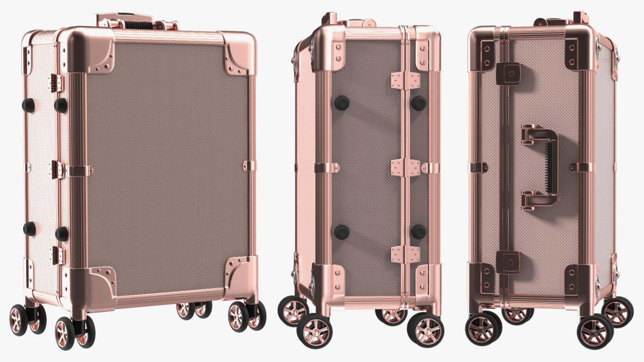 3D Professional Makeup Artist Trolley Closed Pink