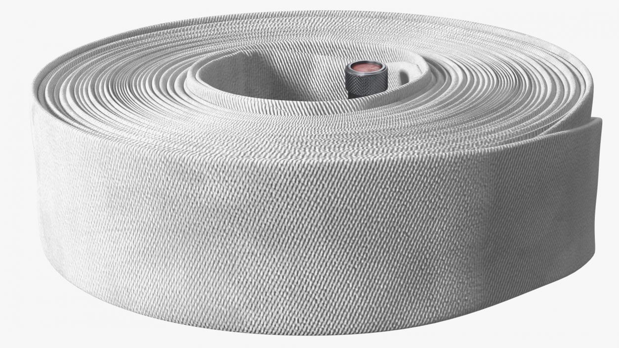 3D Neatly Coiled Fire Hose White Canvas