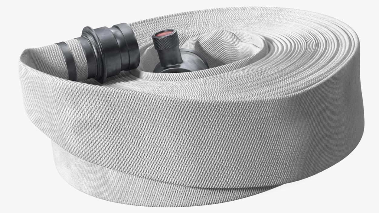 3D Neatly Coiled Fire Hose White Canvas