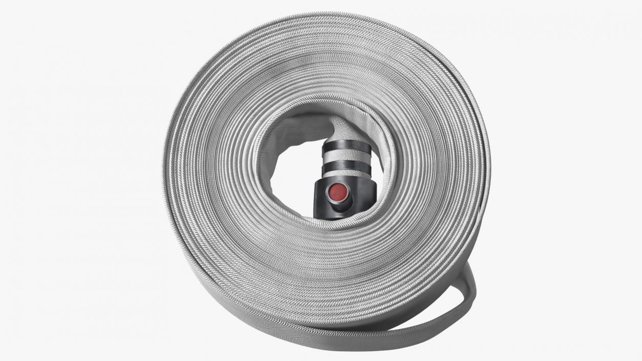 3D Neatly Coiled Fire Hose White Canvas