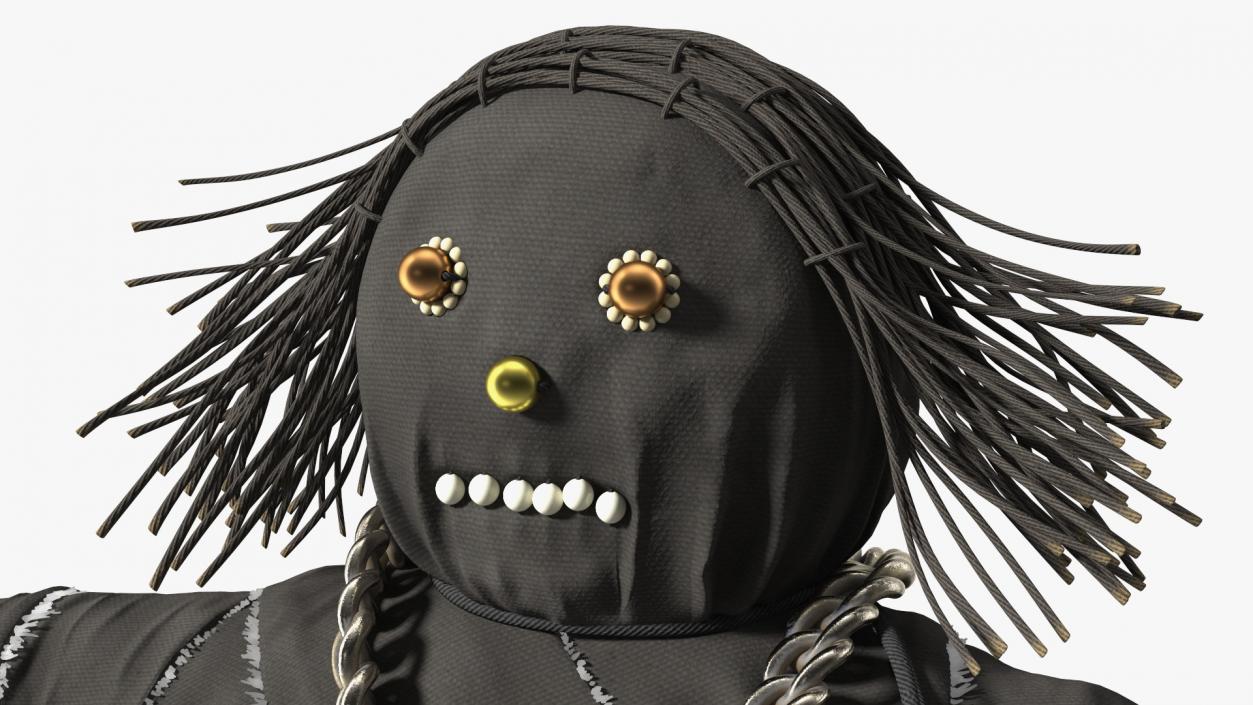 Traditional Voodoo Doll Black 3D model