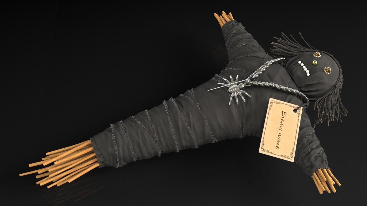 Traditional Voodoo Doll Black 3D model