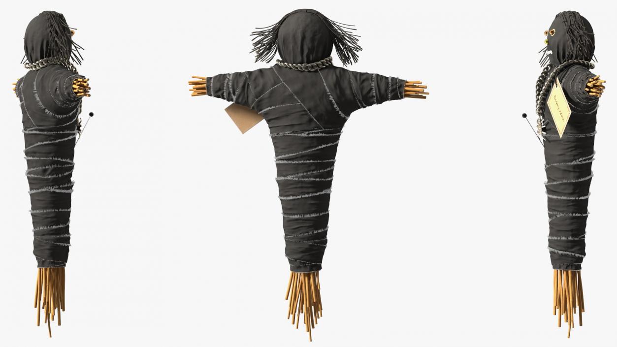 Traditional Voodoo Doll Black 3D model