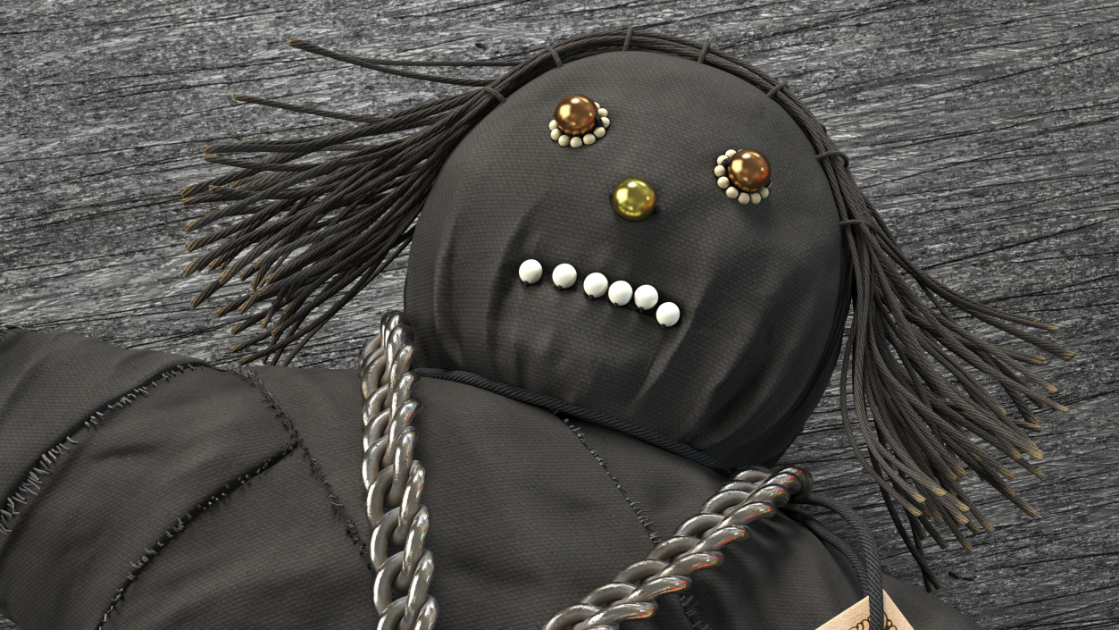 Traditional Voodoo Doll Black 3D model