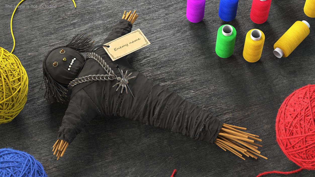 Traditional Voodoo Doll Black 3D model