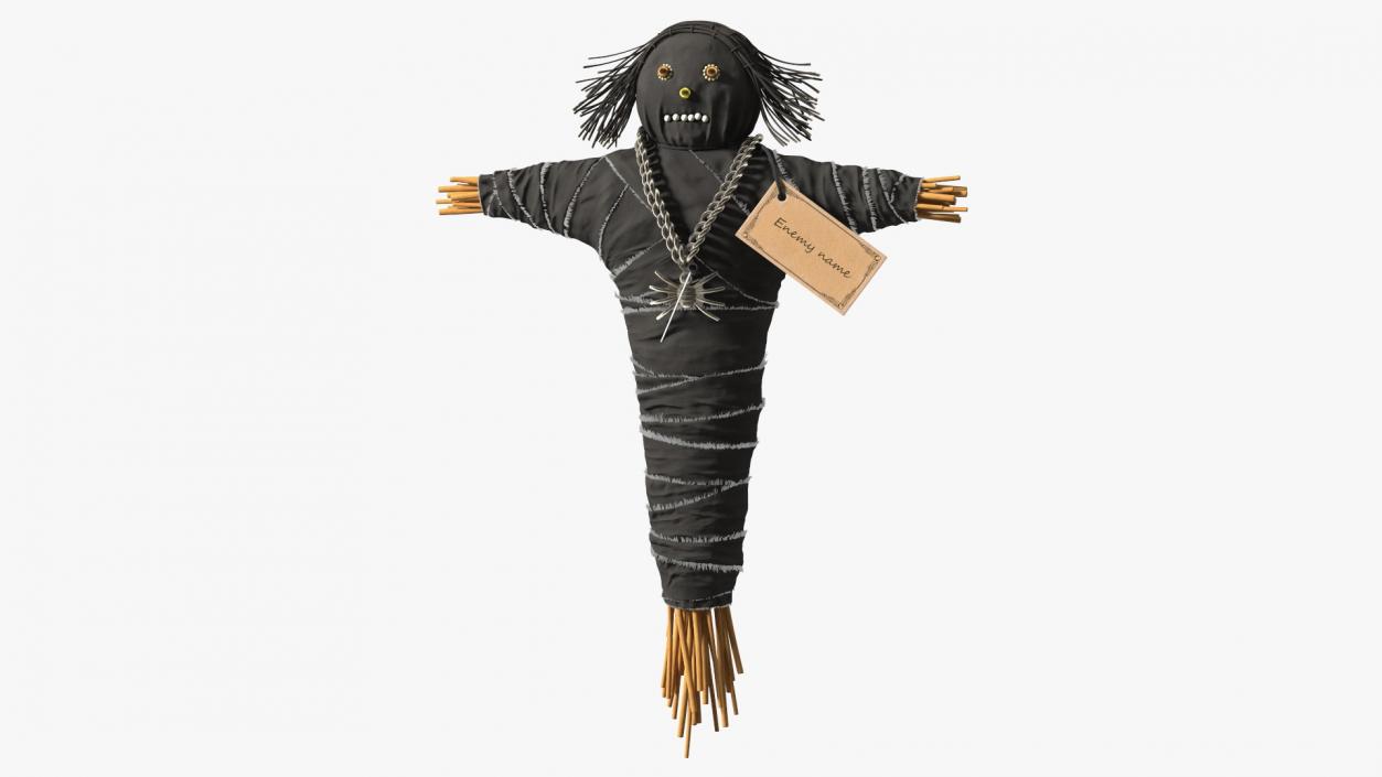 Traditional Voodoo Doll Black 3D model