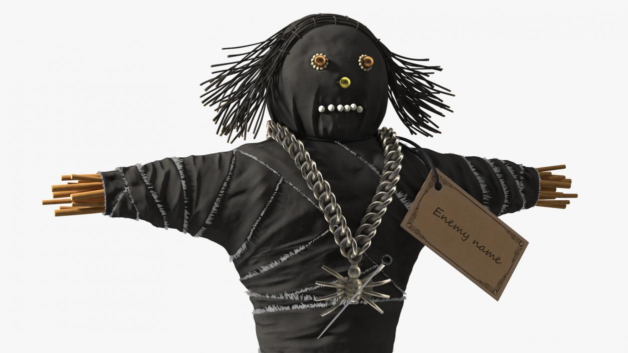 Traditional Voodoo Doll Black 3D model