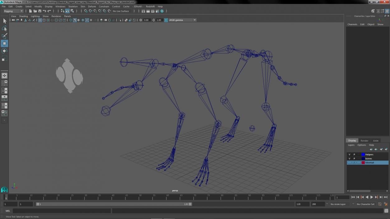 3D model Meerkat Rigged for Maya 3