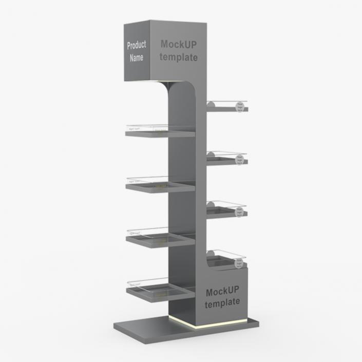 Illuminated Dark Grey Point of Sale Mockup 3D