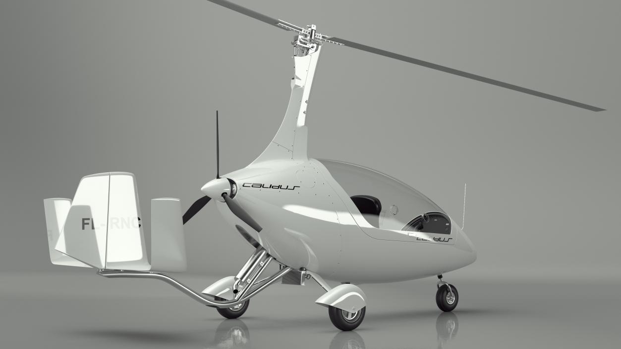 Gyroplane Autogyro White Simple Interior 2 3D