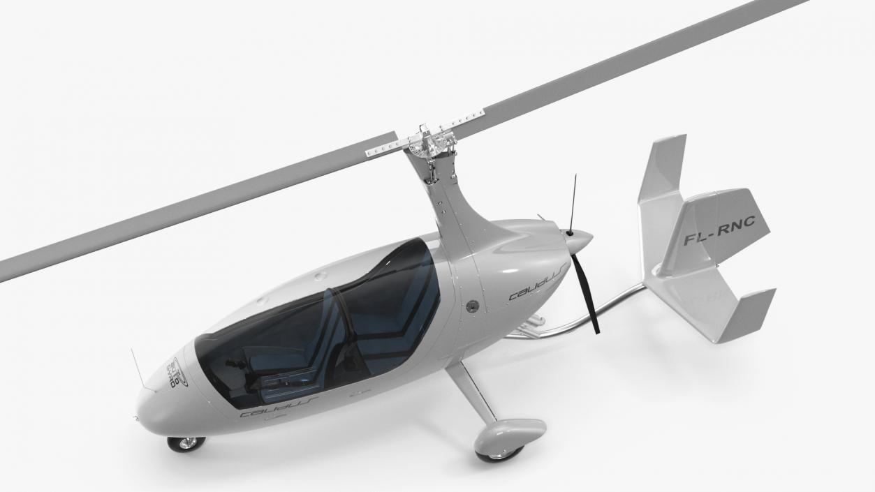 Gyroplane Autogyro White Simple Interior 2 3D