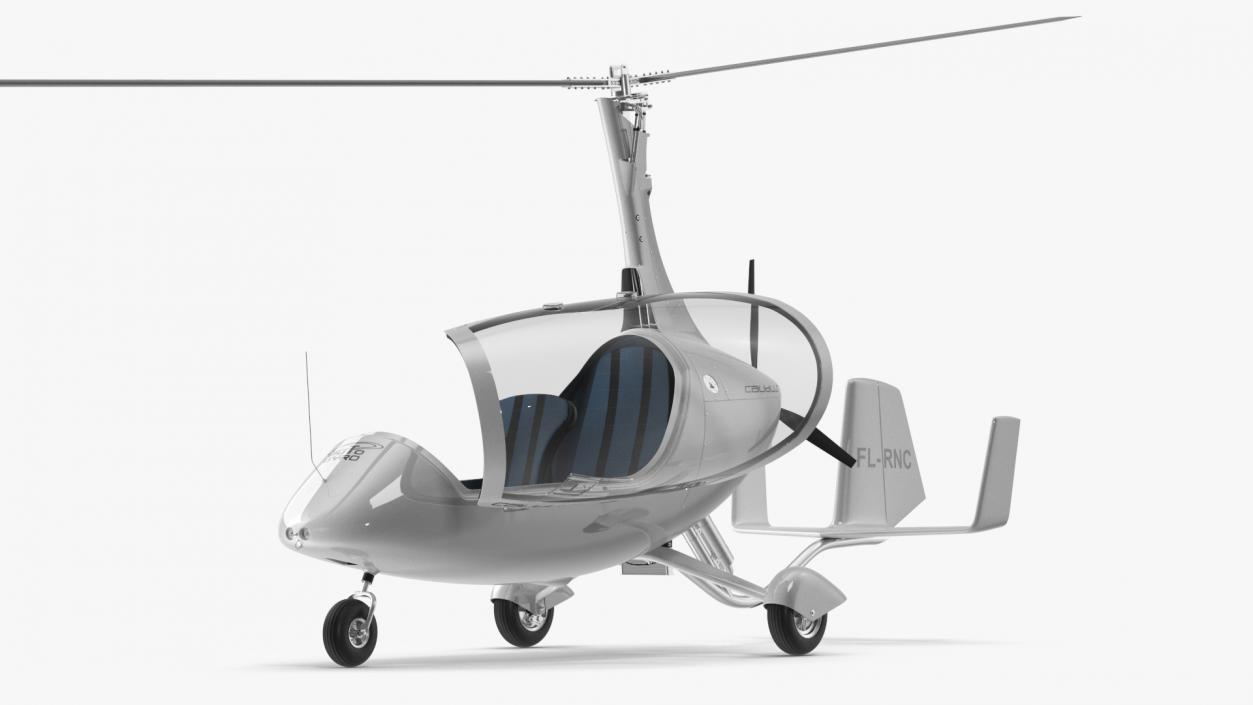 Gyroplane Autogyro White Simple Interior 2 3D