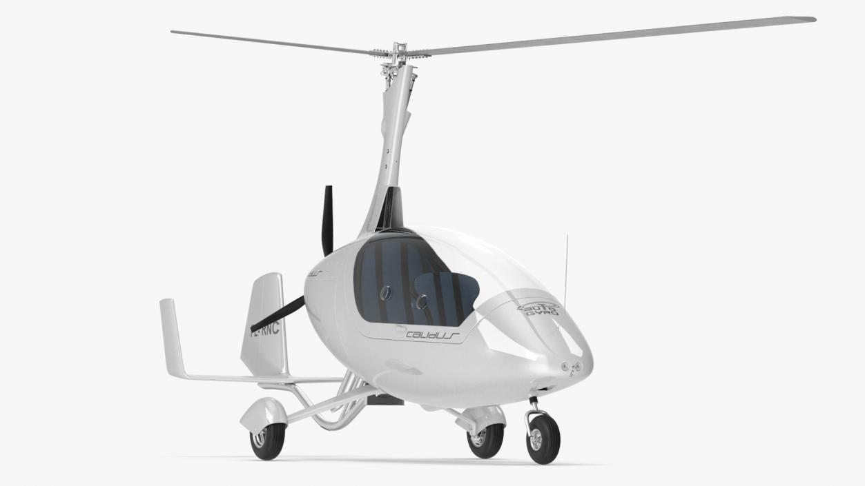 Gyroplane Autogyro White Simple Interior 2 3D