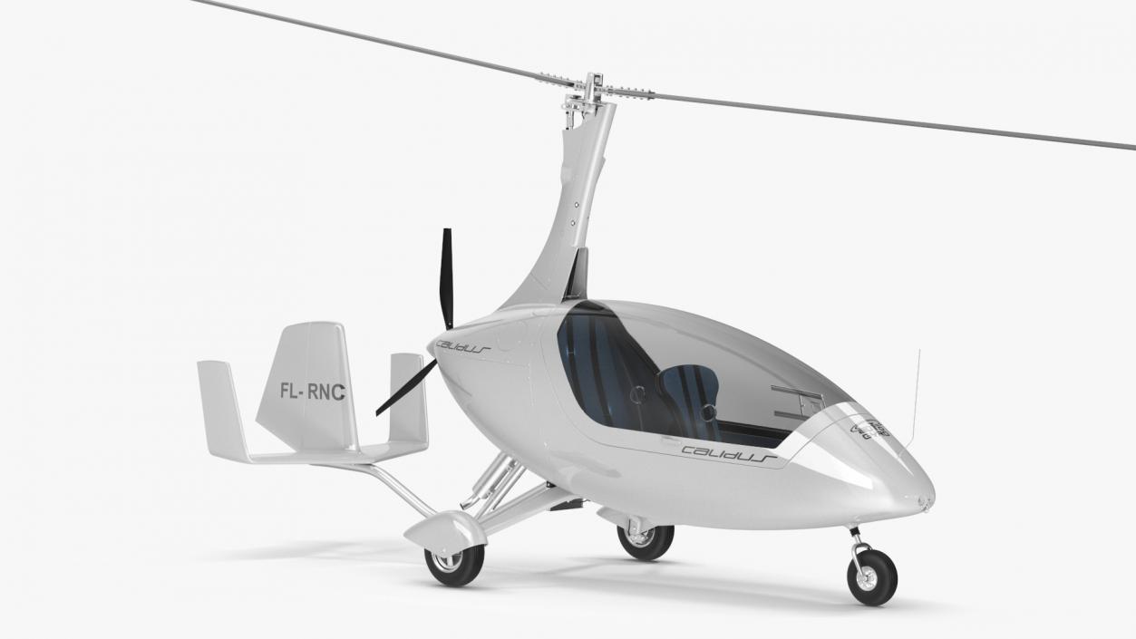 Gyroplane Autogyro White Simple Interior 2 3D