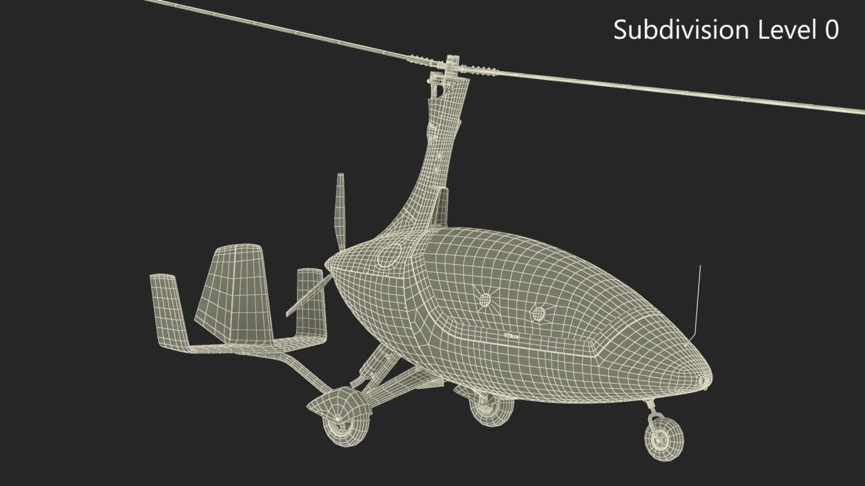 Gyroplane Autogyro White Simple Interior 2 3D