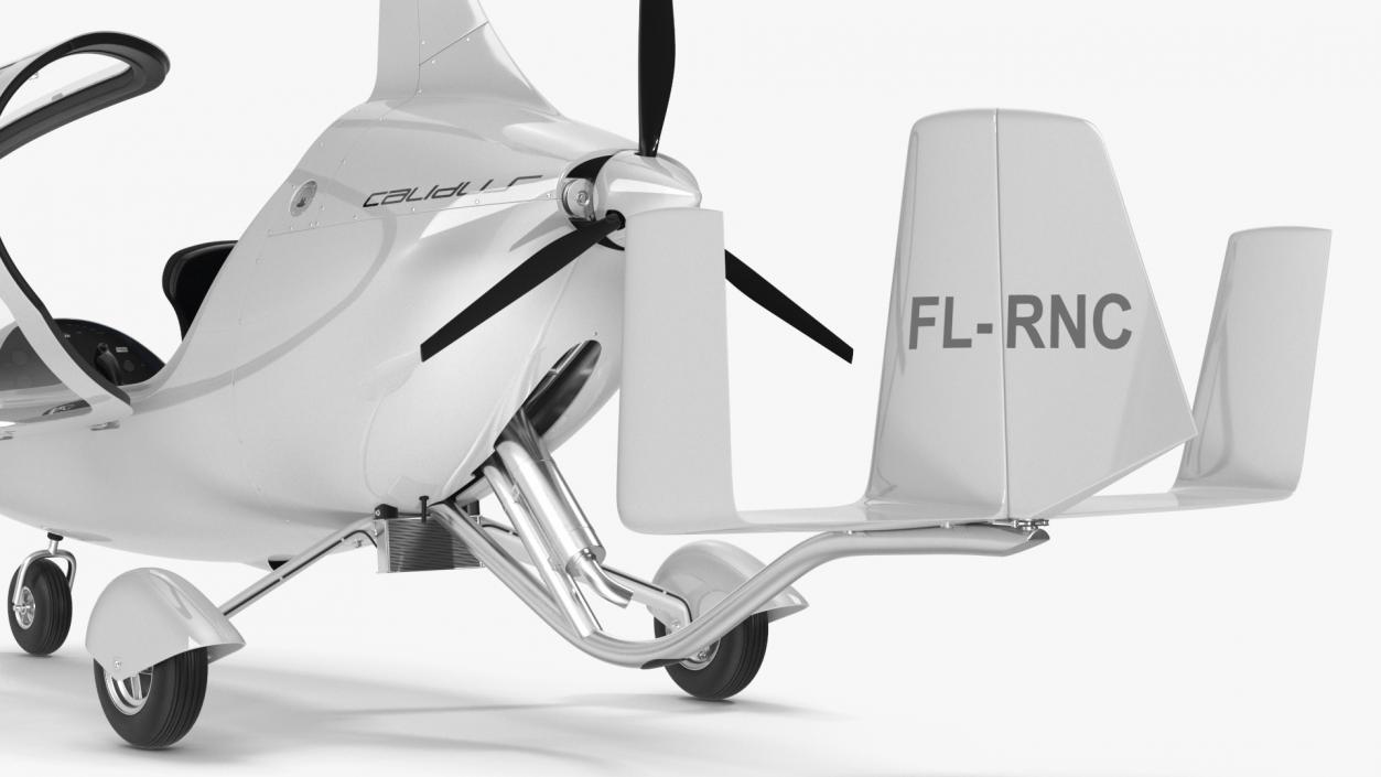 Gyroplane Autogyro White Simple Interior 2 3D