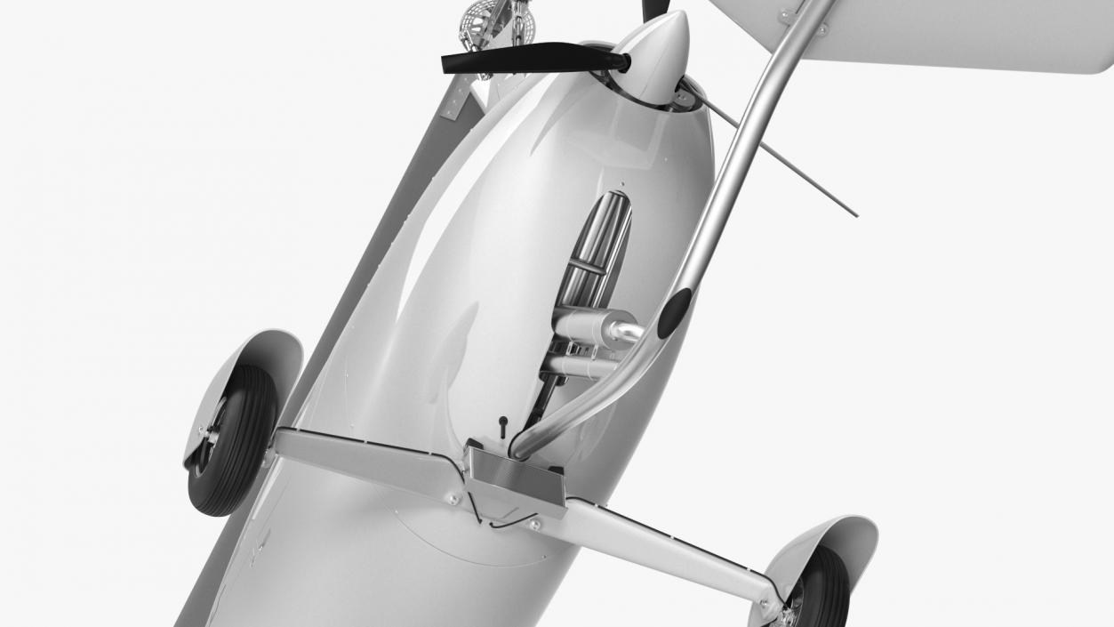 Gyroplane Autogyro White Simple Interior 2 3D