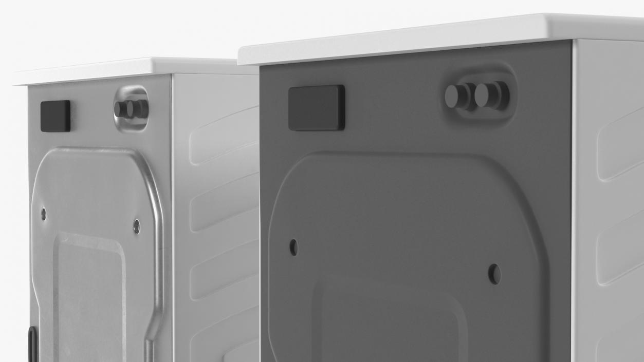 3D model Washing Machine and Dryer Set White