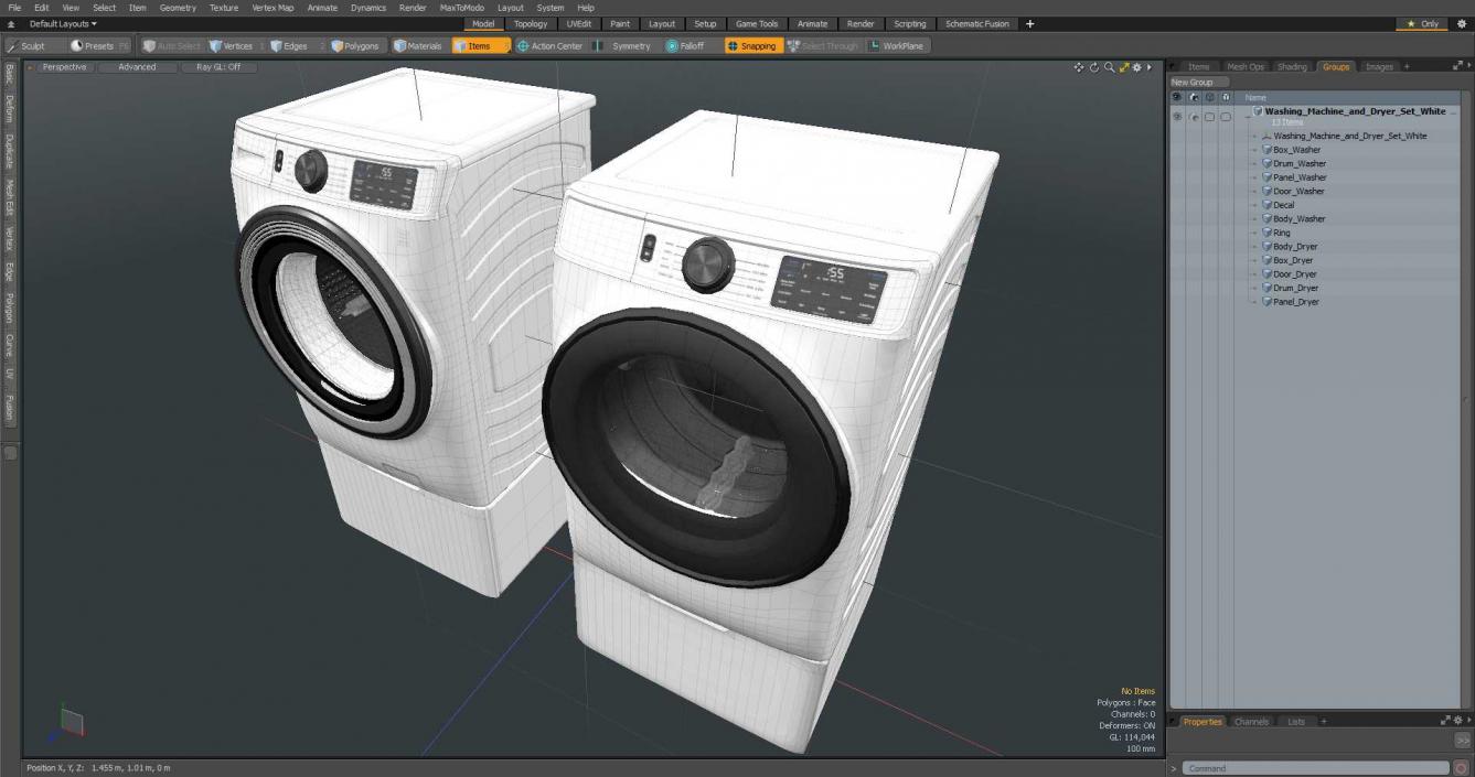 3D model Washing Machine and Dryer Set White