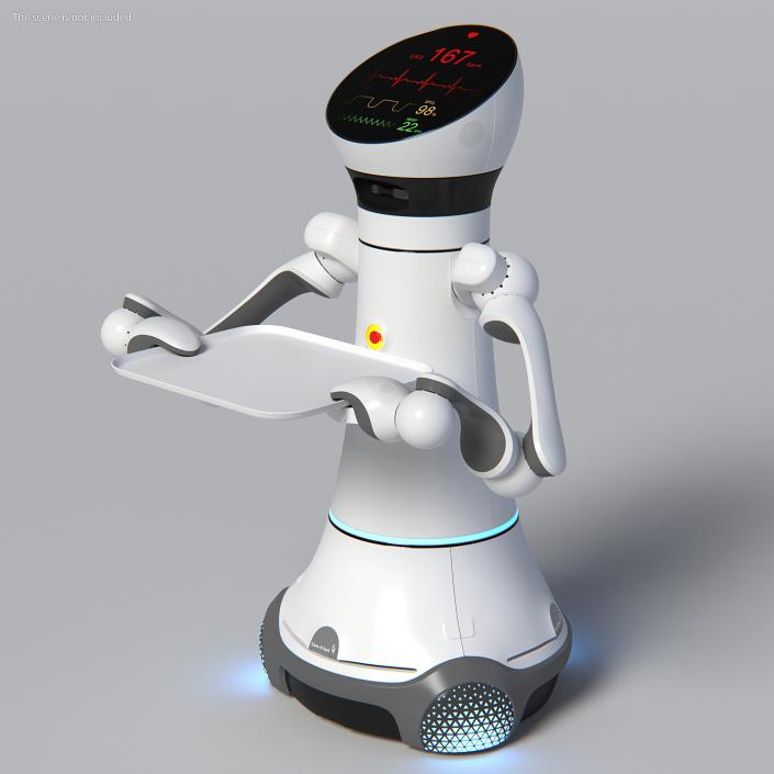 3D Careobot 4 with Medical Tray model