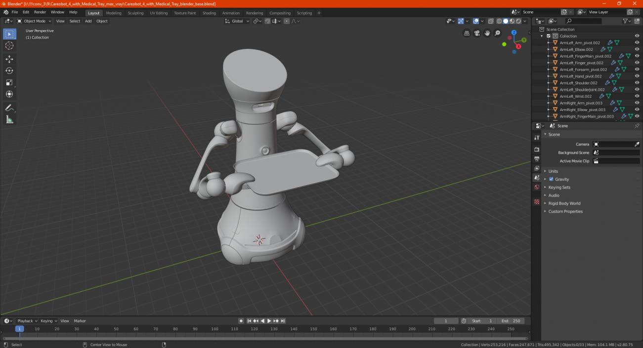 3D Careobot 4 with Medical Tray model