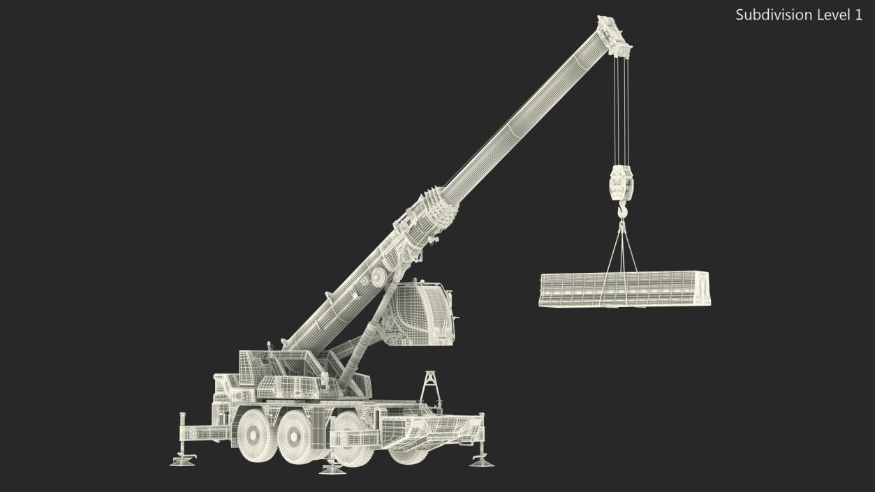 3D model Compact Mobile Crane With Load