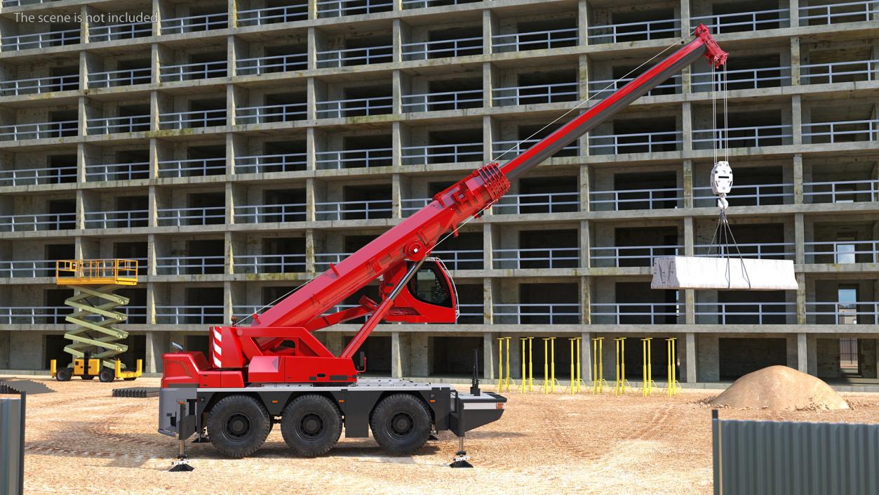 3D model Compact Mobile Crane With Load