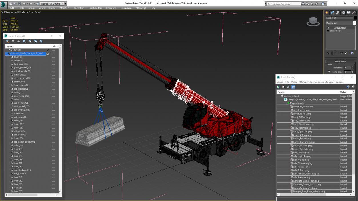 3D model Compact Mobile Crane With Load