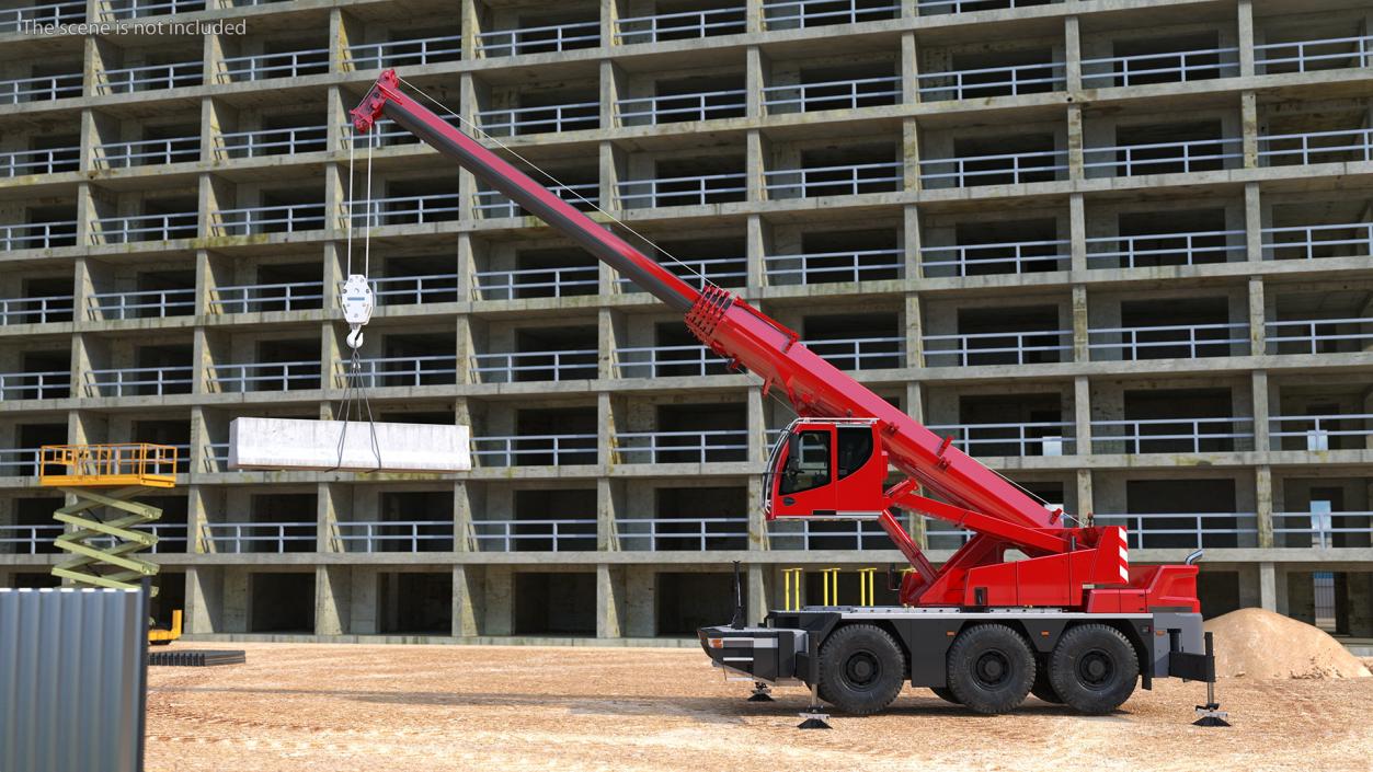 3D model Compact Mobile Crane With Load