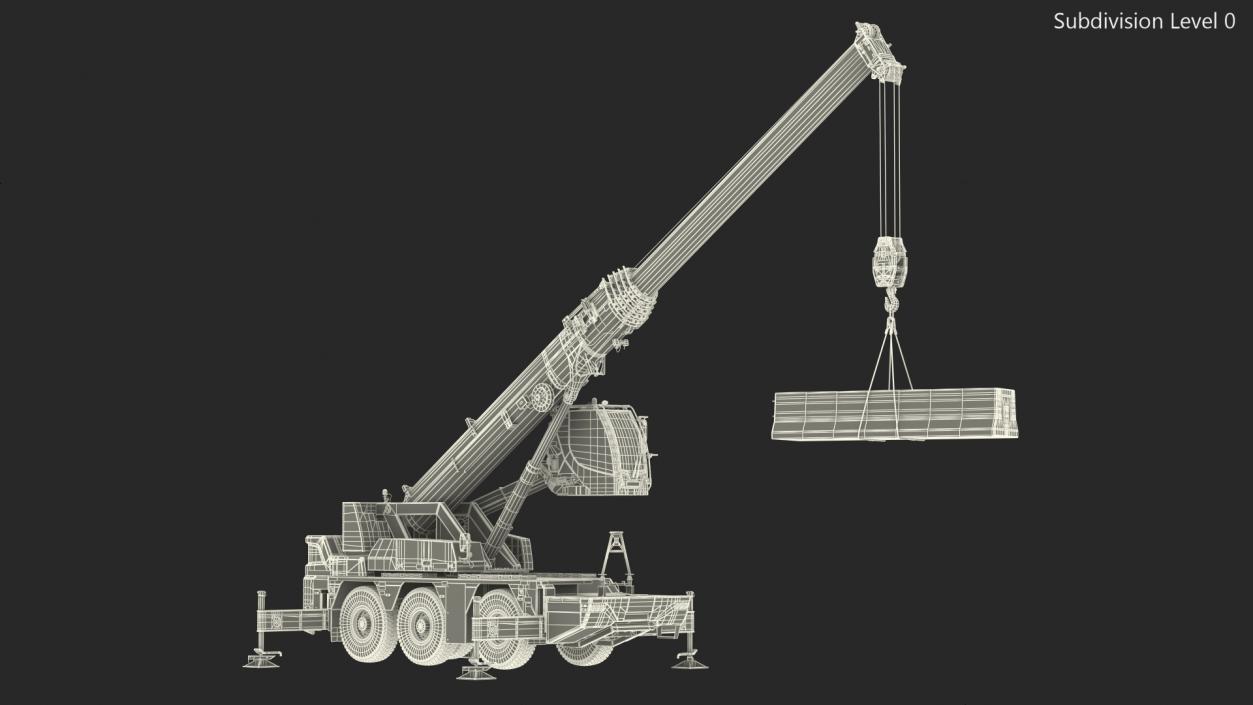 3D model Compact Mobile Crane With Load