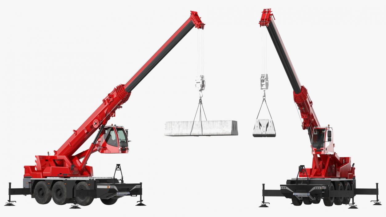 3D model Compact Mobile Crane With Load