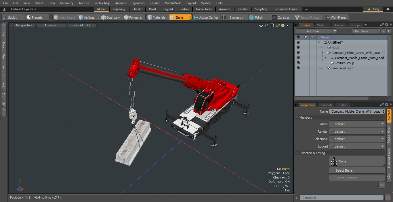 3D model Compact Mobile Crane With Load