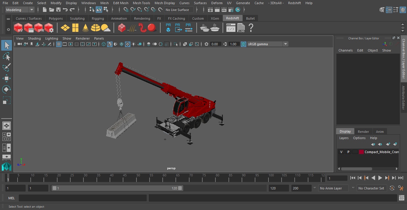 3D model Compact Mobile Crane With Load