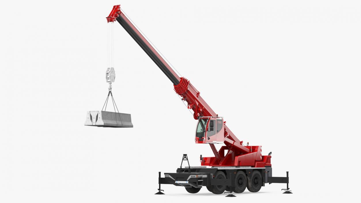 3D model Compact Mobile Crane With Load