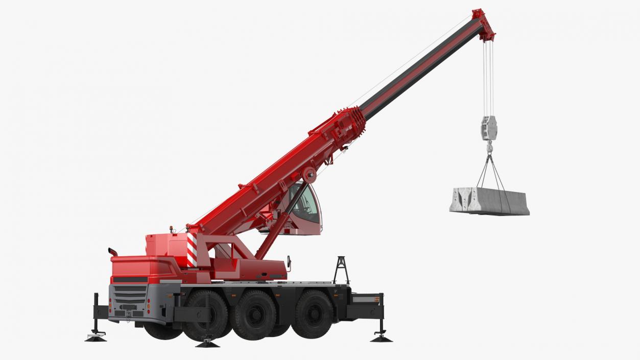 3D model Compact Mobile Crane With Load