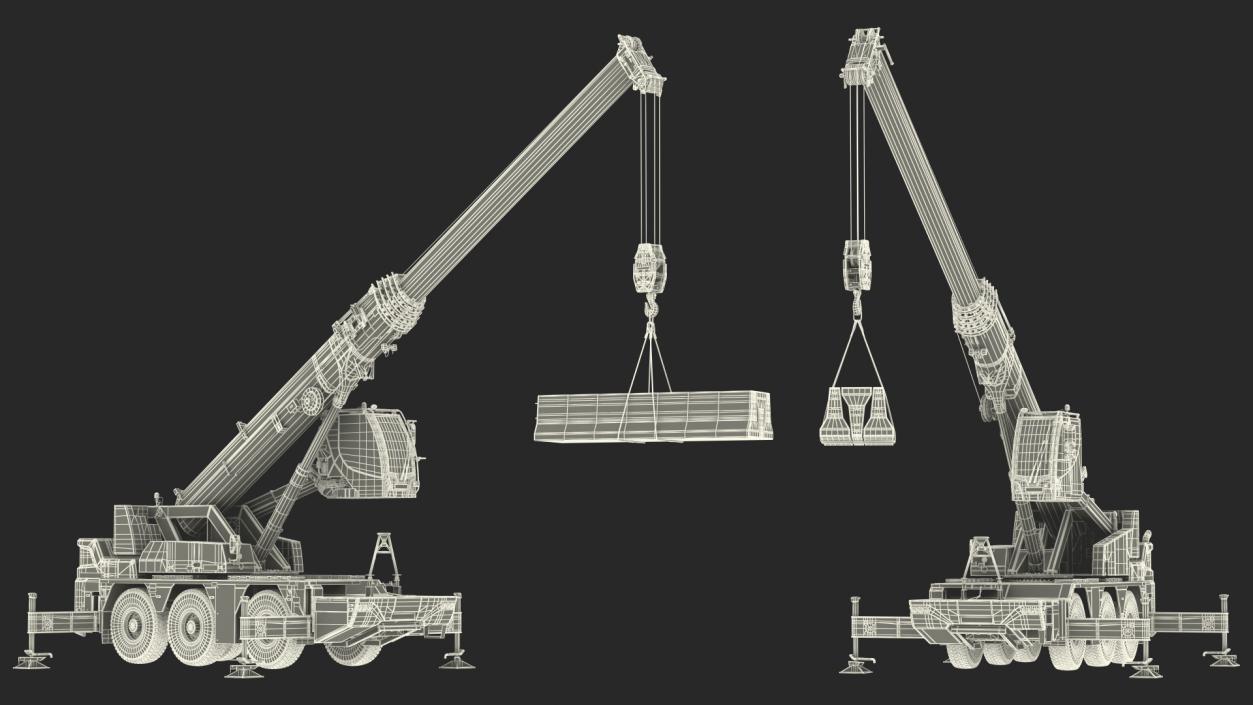 3D model Compact Mobile Crane With Load